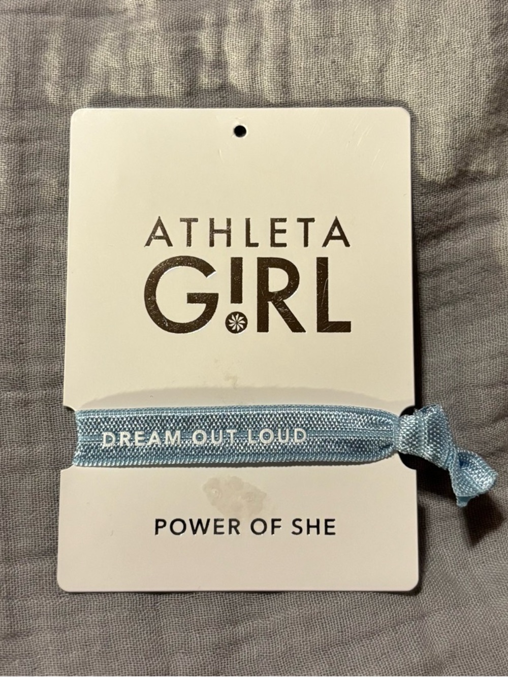 NWT Athleta Girl 'Dream Out Loud' Light Blue Hair Tie